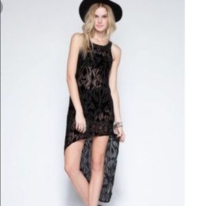 STYLESTALKER sheer and velvet black dress NWT